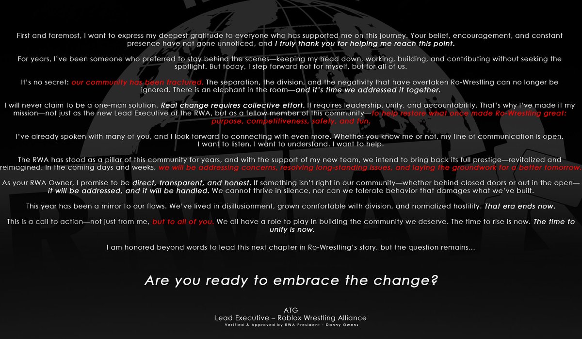 Roblox Wrestling Alliance tweet media