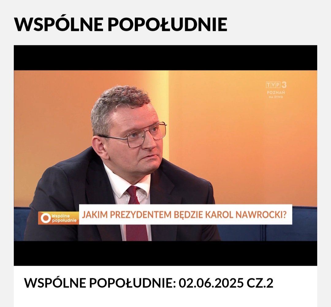 Dzisiaj w TVP3 Poznań w programie Wspólne Popołudnie - pierwsze podsumowania po wyborach.
Zachęcam do obejrzenia 👇👇👇
poznan.tvp.pl/86300992/wspol…