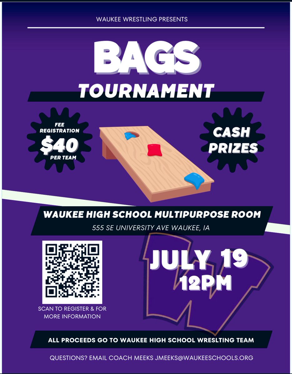 Still plenty of time to sign up for our bags tournament July 19th tell your friends and families. Link below 
forms.gle/UoTTDo7P36nmWJ…