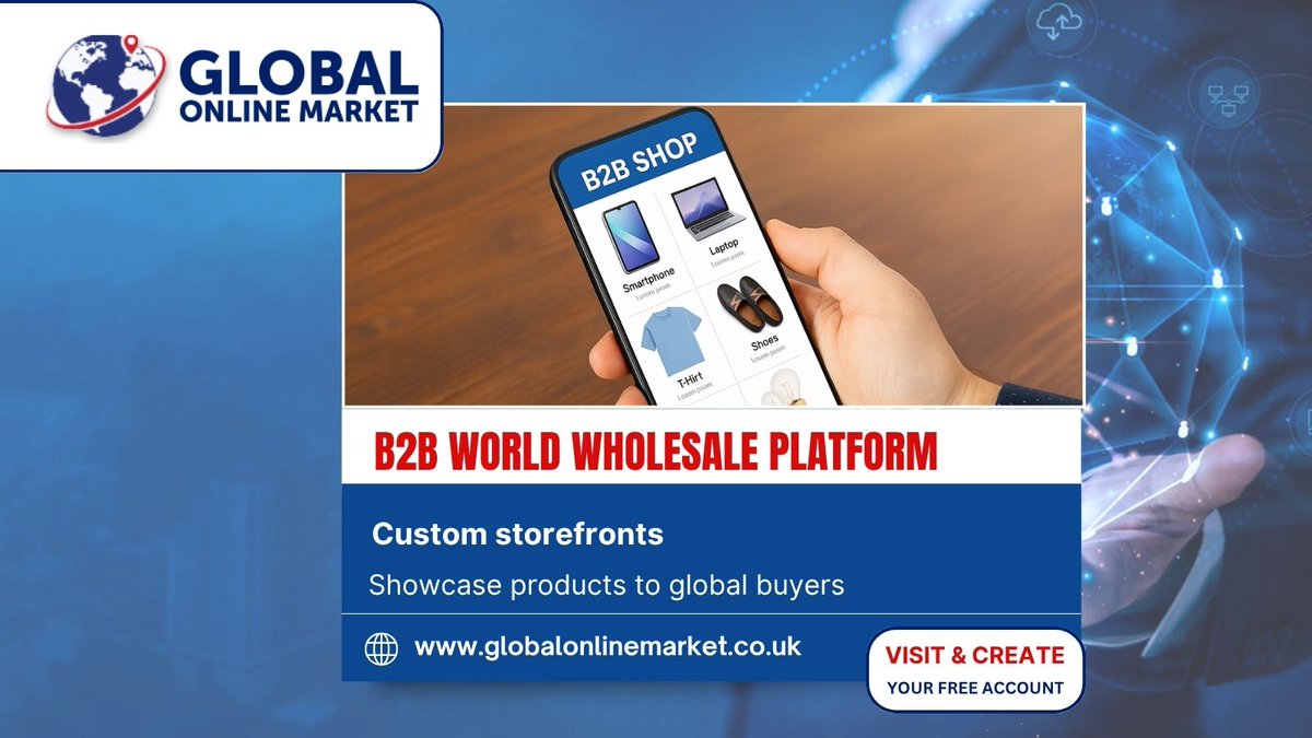 GLOBALONLINEMA5's tweet image. Showcase your B2B products to a global audience 🌐

🛍️ Custom storefronts
📱 Personalized seller pages
GOM helps your business look pro &amp;amp; sell smart.

🔐 No risk. Just Business

#B2BShowcase #DigitalTrade #VirtualStorefront #NoRiskJustBusiness