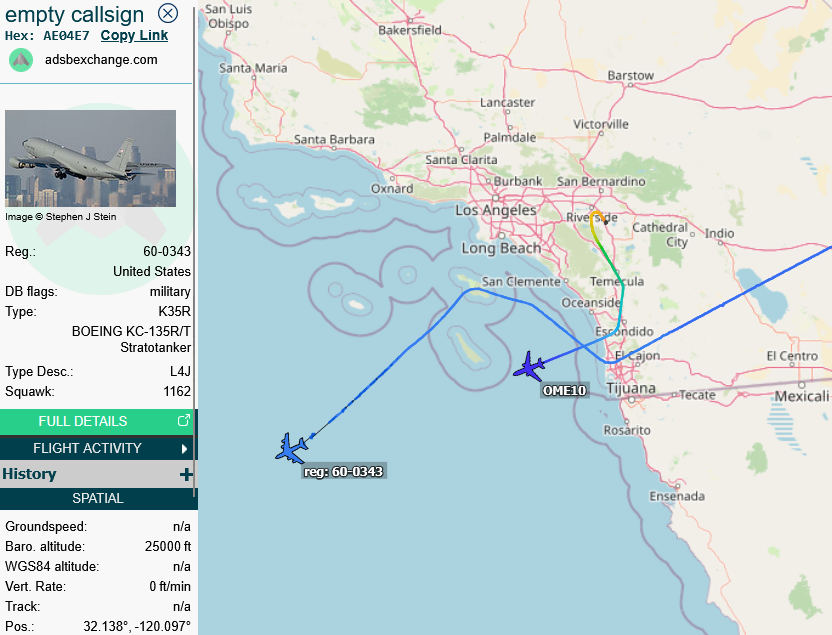SirListenalot's tweet photo. ~1700z #KC135 #AE04E7 #RCH094 (McConnell - Honolulu) with #SINGA54 flight. #Omega #DC10 #AD9470 #OME10 out of March be involved https://t.co/pnKF2KM1qt