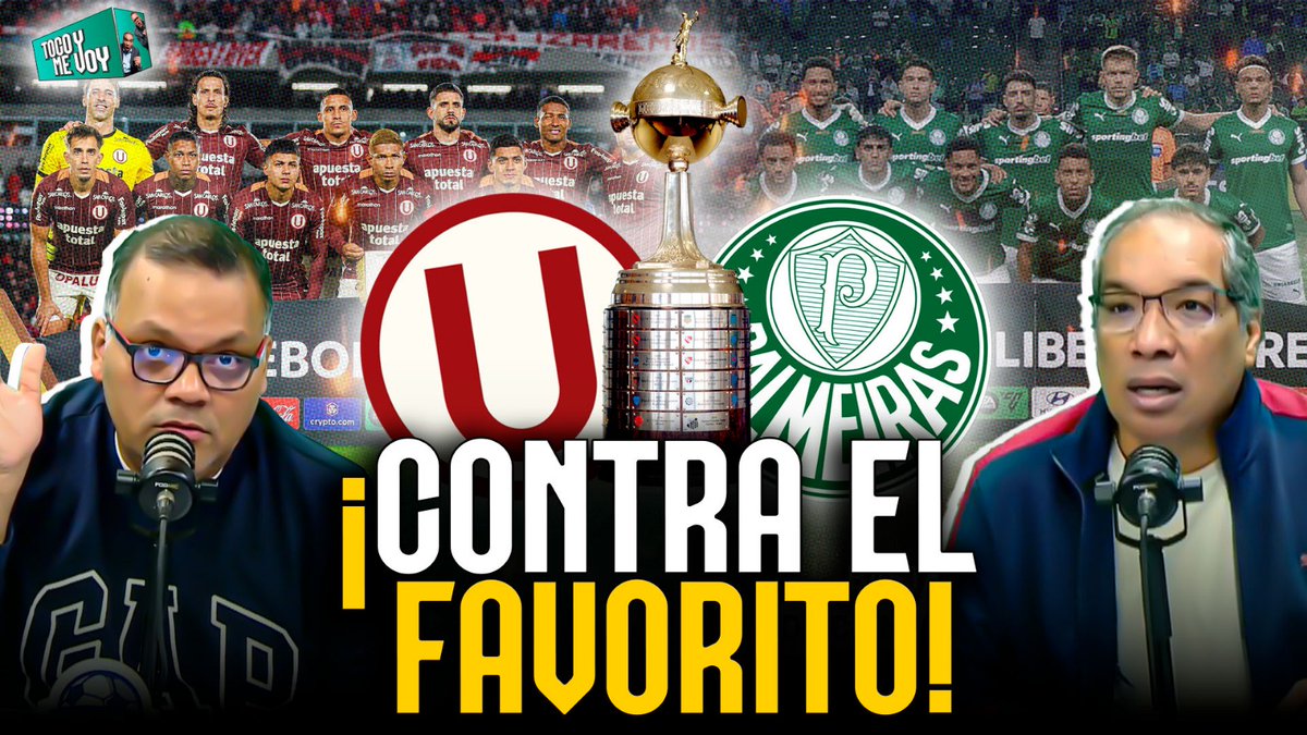 #ENVIVO 🔴LA "U" ENFRENTARÁ A PALMEIRAS EN OCTAVOS DE LA LIBERTADORES ¿MALA SUERTE? #TOCOYMEVOY
👉 youtube.com/live/6RkLfhbiR…

🔥  <a href="/eltankearias/">Jesús Arias</a> y <a href="/ADiezGol/">Alan Diez Vasquez</a> opinan sobre el sorteo de octavos de la Copa Libertadores, en donde se conoció que Universitario enfrentará a Palmeiras.