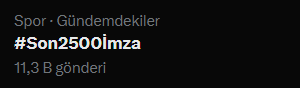 An itibarıyla 11.300 tweeti geçtik durmak yok. #Son2500İmza yaz, yazdır!