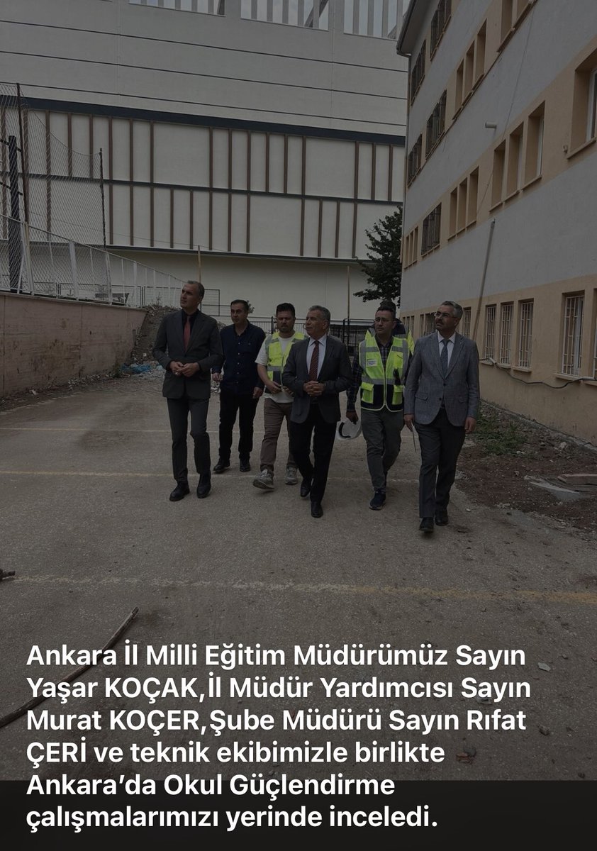 taylan2306's tweet photo. Ankara Milli Eğitim Müdürümüz Sn. Yaşar KOÇAK; Güçlendirme çalışmalarını yerinde inceledi. Sağlam yapılarla geleceğimizi güçlendirmeye devam ediyoruz. @Yusuf__Tekin @kocakysr @MemAnkara @insaatemlaksb @muratkocer01 @rifatceri04 https://t.co/mBwAgv55Cv