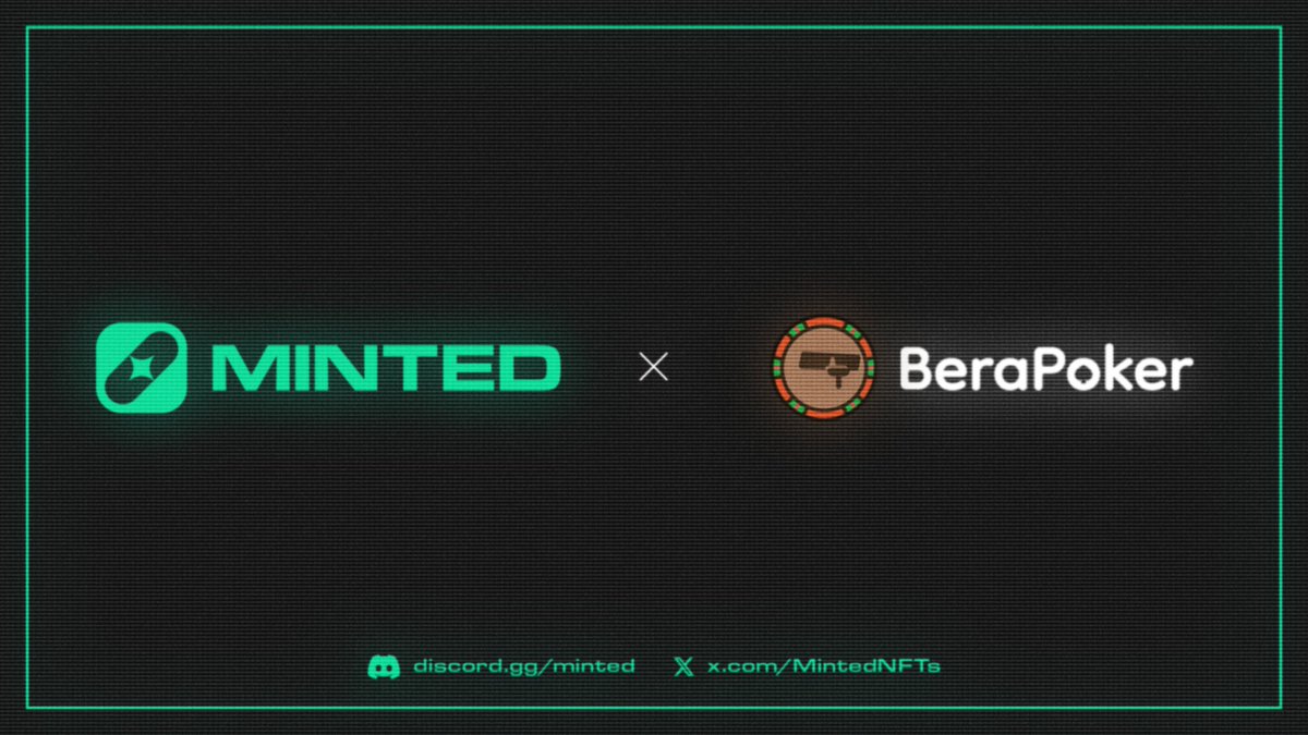 Minted (@mintednfts) on Twitter photo Minted is very excited to be working alongside with <a href="/berapoker_/">BeraPoker🐻❤️</a> !
We appreciate the team for taking care of our members with whitelist spots for their upcoming mint! Minted is very excited to be working alongside with <a href="/berapoker_/">BeraPoker🐻❤️</a> !
We appreciate the team for taking care of our members with whitelist spots for their upcoming mint!