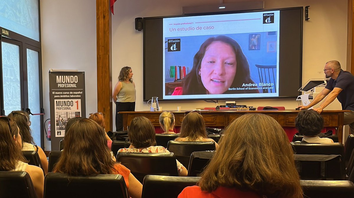 difusion_ele's tweet photo. 👉🏻 Seguimos presentando #MundoProfesional en el Campus Princesa de la @Nebrija.
Intervenciones de Edurne Sanz, Agustín Garmendia y, de forma asíncrona, Andrea Blanco.
https://t.co/Jg2anULzyI
#ELE https://t.co/T47FFMWidm