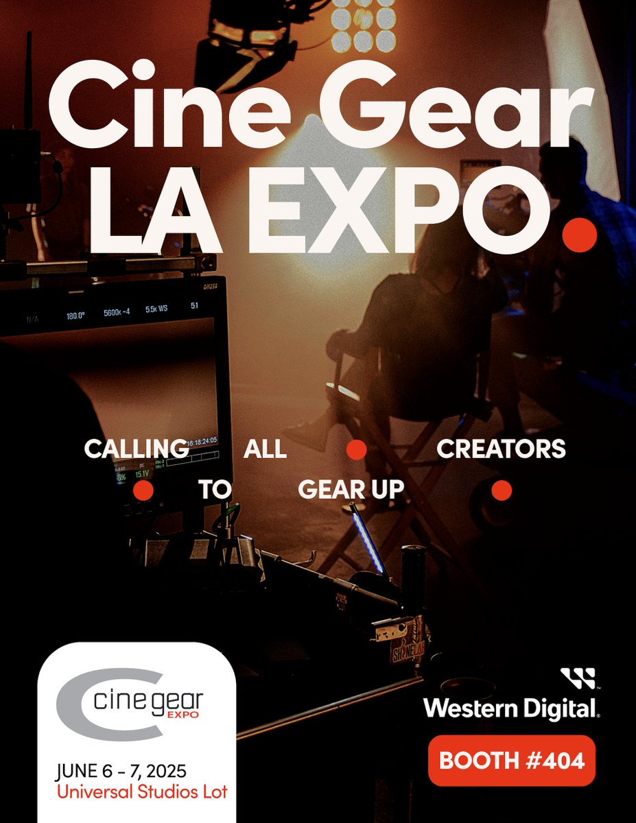 SanDisk Professional® Hard Drives (@sandiskprohdd) on Twitter photo Time to Roll 📽️ - Hope to see you at <a href="/CineGearExpo/">Cine Gear Expo</a> later this week! Find our booth #404 in the outside pavilion: cinegearexpo.com/la-expo/ Time to Roll 📽️ - Hope to see you at <a href="/CineGearExpo/">Cine Gear Expo</a> later this week! Find our booth #404 in the outside pavilion: cinegearexpo.com/la-expo/