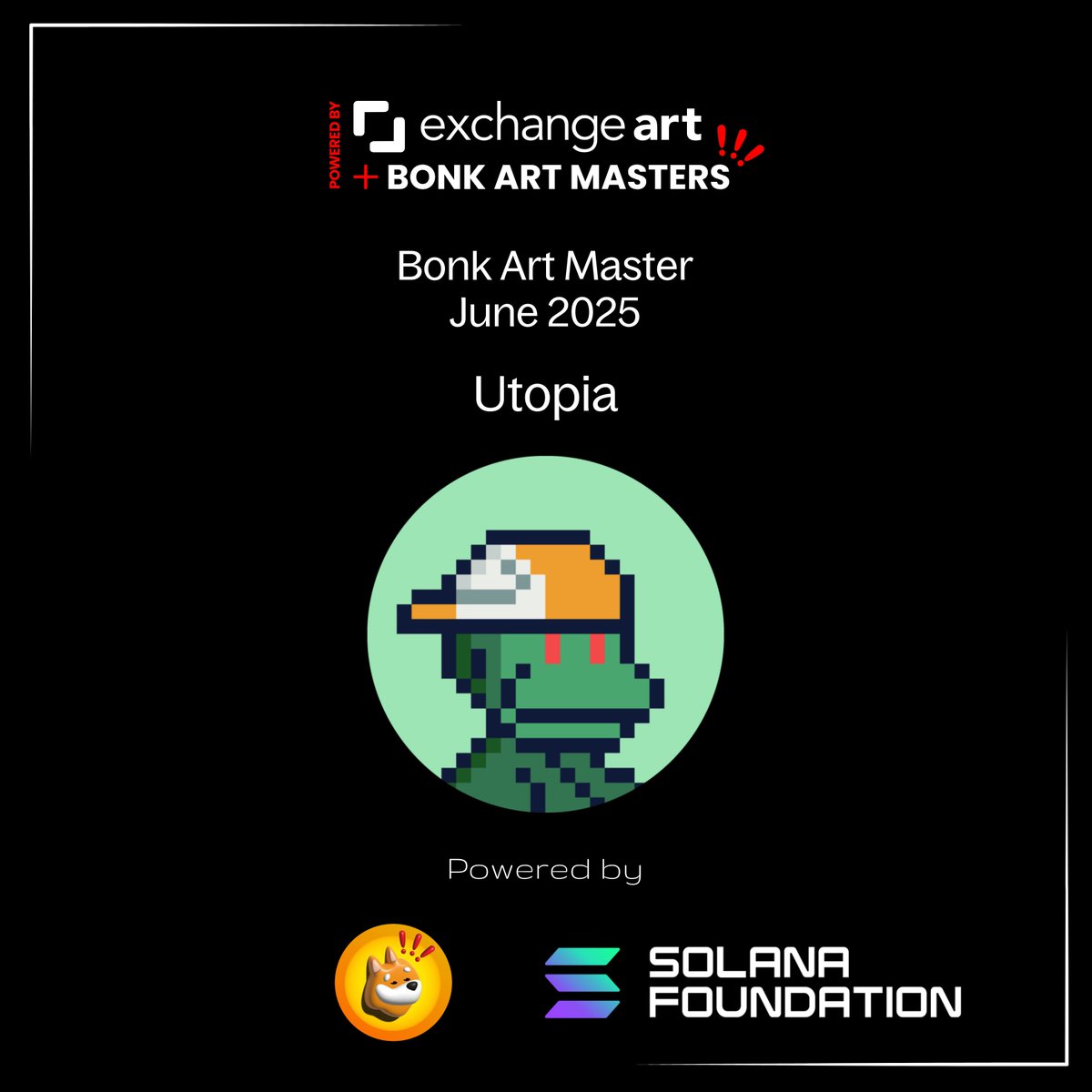 It is my honor to announce <a href="/Utopia_artist/">utopia</a> as the <a href="/bonk_inu/">BONK!!!</a> Art Master for the month of June. 

Excited to see what this Solana legend will create! 

Congratulations 🎊