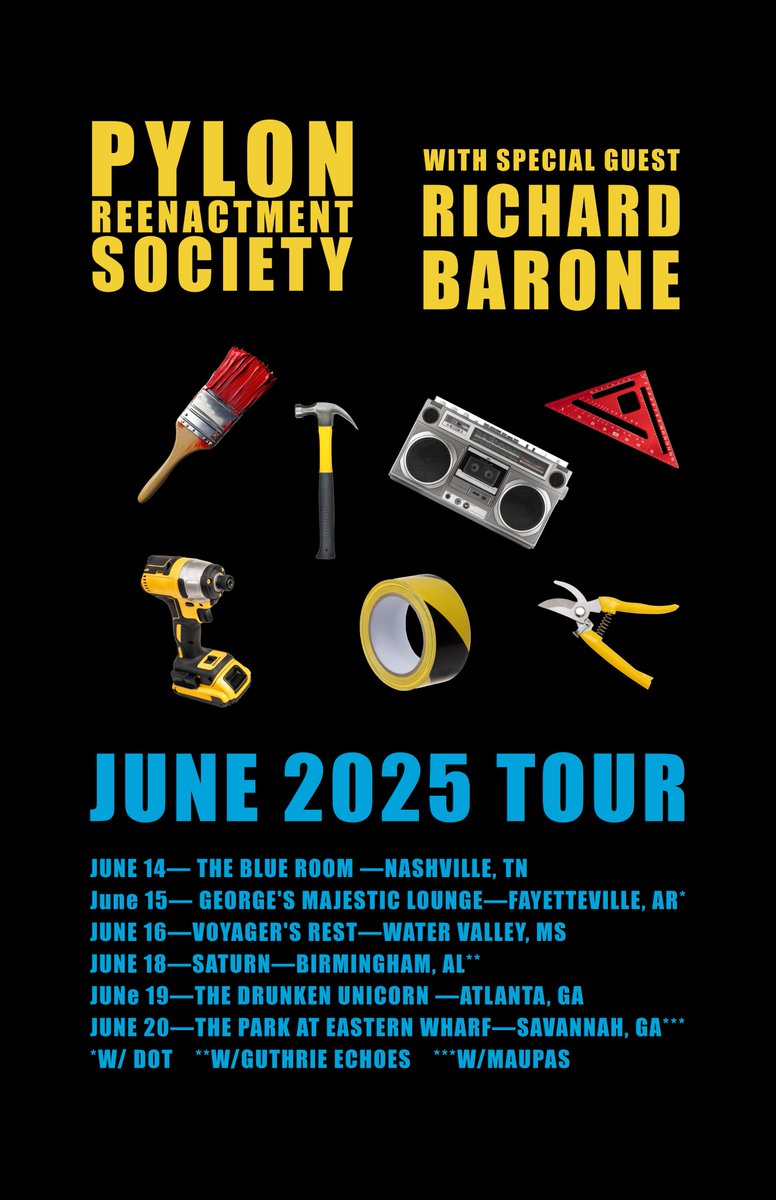 I am thrilled and excited to hit the road with my dear friends #PylonReenactmentSociety this month! Check out the dates below, and I hope to see you at one of these shows!