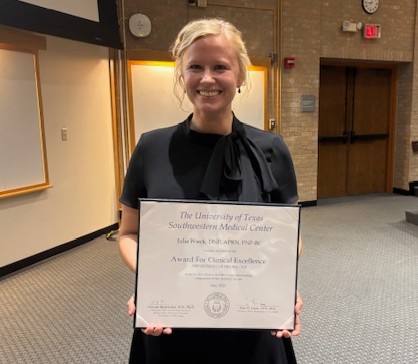 UTSWNeurology's tweet image. Congratulations to Vibhash Sharma, M.D., and Julia Wieck, APP, on receiving an award for clinical excellence from the Department of Neurology! #utsw #neurology