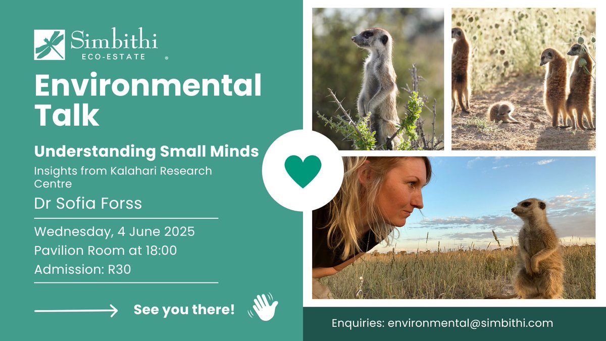 Urban Vervet Project (@urbanvervet) on Twitter photo Incoming Wednesday <a href="/ForssSofia/">sofia forss</a> will be on site at <a href="/SimbithiEco/">SimbithiEcoEstate</a> give the June month's Environmental Talk - come join us! Incoming Wednesday <a href="/ForssSofia/">sofia forss</a> will be on site at <a href="/SimbithiEco/">SimbithiEcoEstate</a> give the June month's Environmental Talk - come join us!