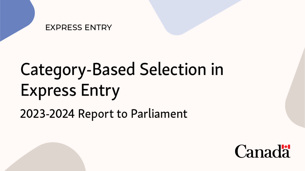 CitImmCanada's tweet photo. The Category-Based Selection in Express Entry 2023-2024 Report to Parliament provides:
· an overview of legislative requirements and an explanation of how category-based selection works in Express Entry
· the list of categories established in 2023, the selection criteria and the process to establish the categories
· details on the decision to renew the 2023 categories in 2024

Find out more: https://t.co/4VLTg1ju3t
 
 #ExpressEntry