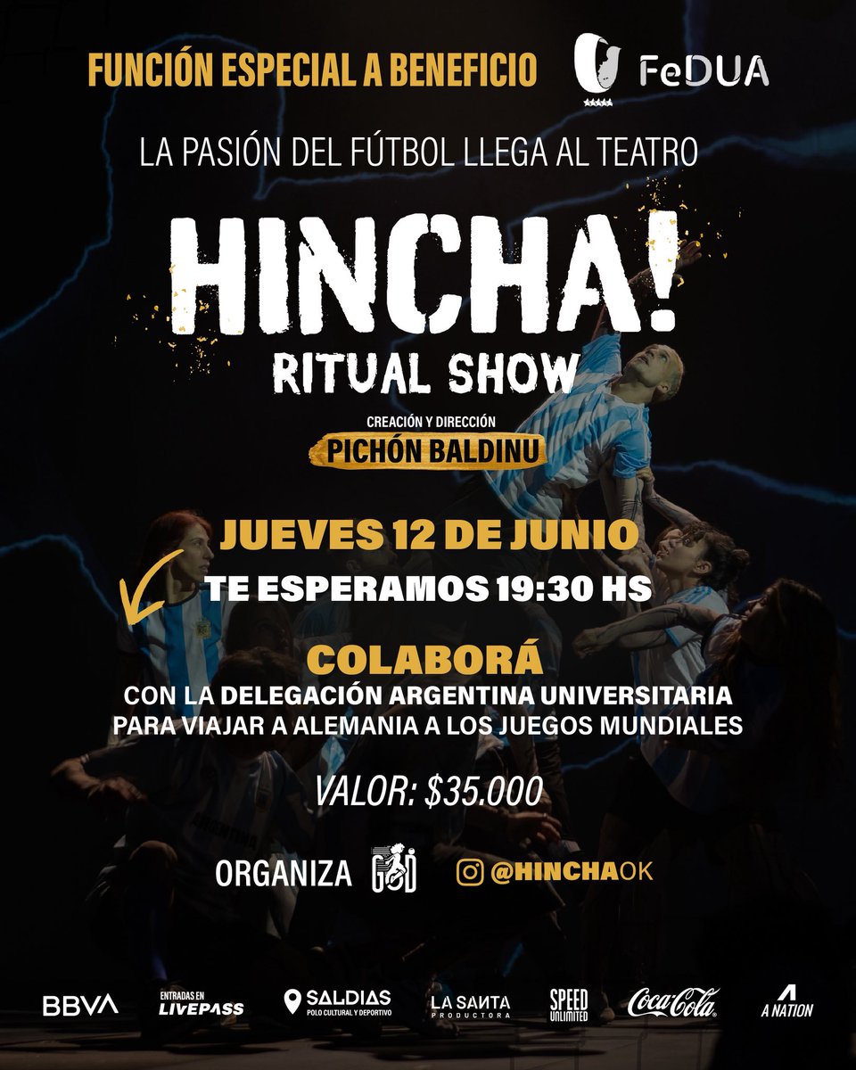 FeDUArgentina's tweet photo. 📣 ¡𝗦𝘂𝗺𝗮𝘁𝗲 𝗮 𝗮𝗽𝗼𝘆𝗮𝗿 𝗮𝗹 𝗗𝗲𝗽𝗼𝗿𝘁𝗲 𝗨𝗻𝗶𝘃𝗲𝗿𝘀𝗶𝘁𝗮𝗿𝗶𝗼 𝗔𝗿𝗴𝗲𝗻𝘁𝗶𝗻𝗼! 🇦🇷

🤝🏼 Lo recaudado será destinado a la Delegación que nos representará en los Juegos Mundiales Universitarios FISU 2025

📩 Escribinos para conseguir tus entradas +5491131103227 https://t.co/3HXpmInGm6
