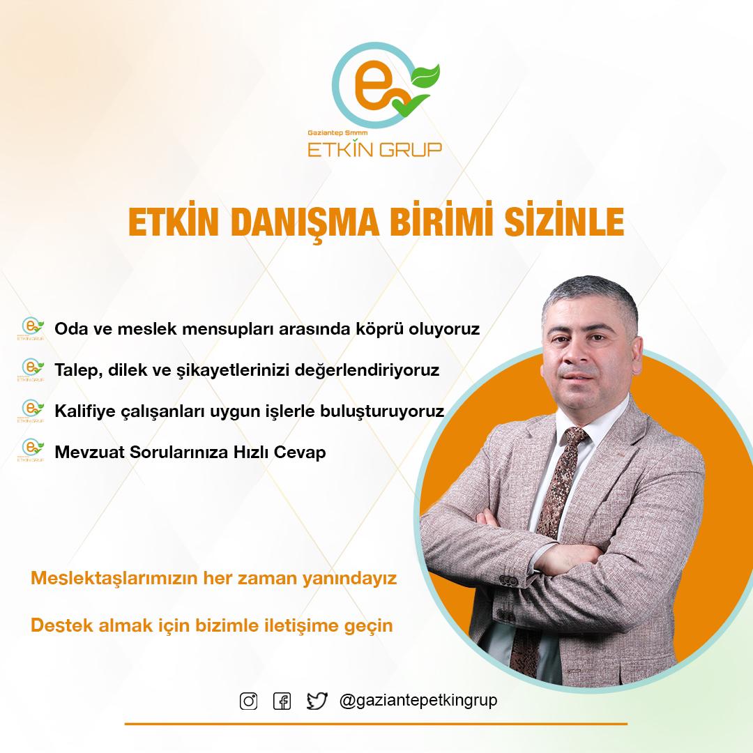 👉 Etkin Danışma Birimi ile her zaman yanınızdayız!
✔ Oda ve meslek mensupları arasında köprü oluyoruz
✔ Talep, dilek ve şikayetlerinizi değerlendiriyoruz
✔ Kalifiye çalışanları uygun işlerle buluşturuyoruz
✔ Mevzuat sorularınıza hızlı cevap veriyoruz

#etkingrup