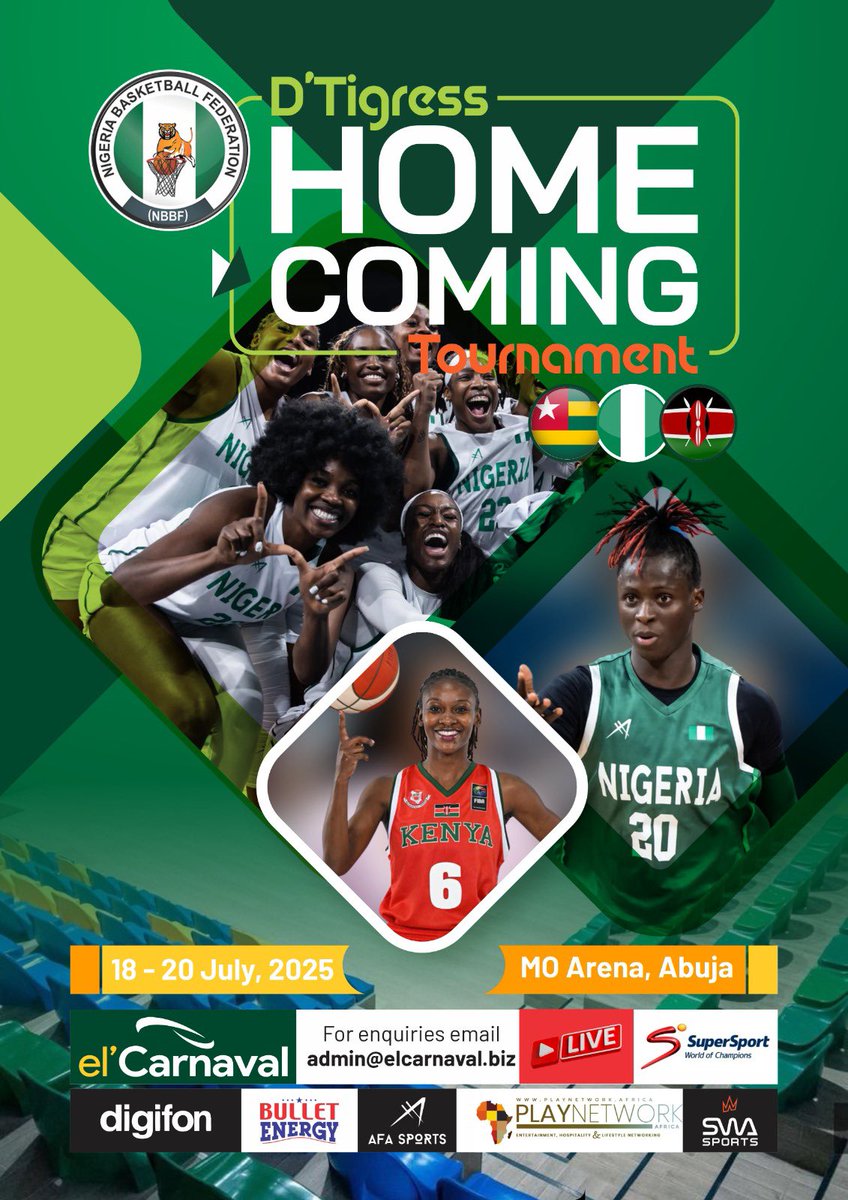 Exited to host the TOGO and KENYA Women’s National as we prepare for the Afrobasket 2025 in Abidjan, Côte D’Ivore. Let’s Go D’Tigress! 

#naijanodeycarrylast #dtigress