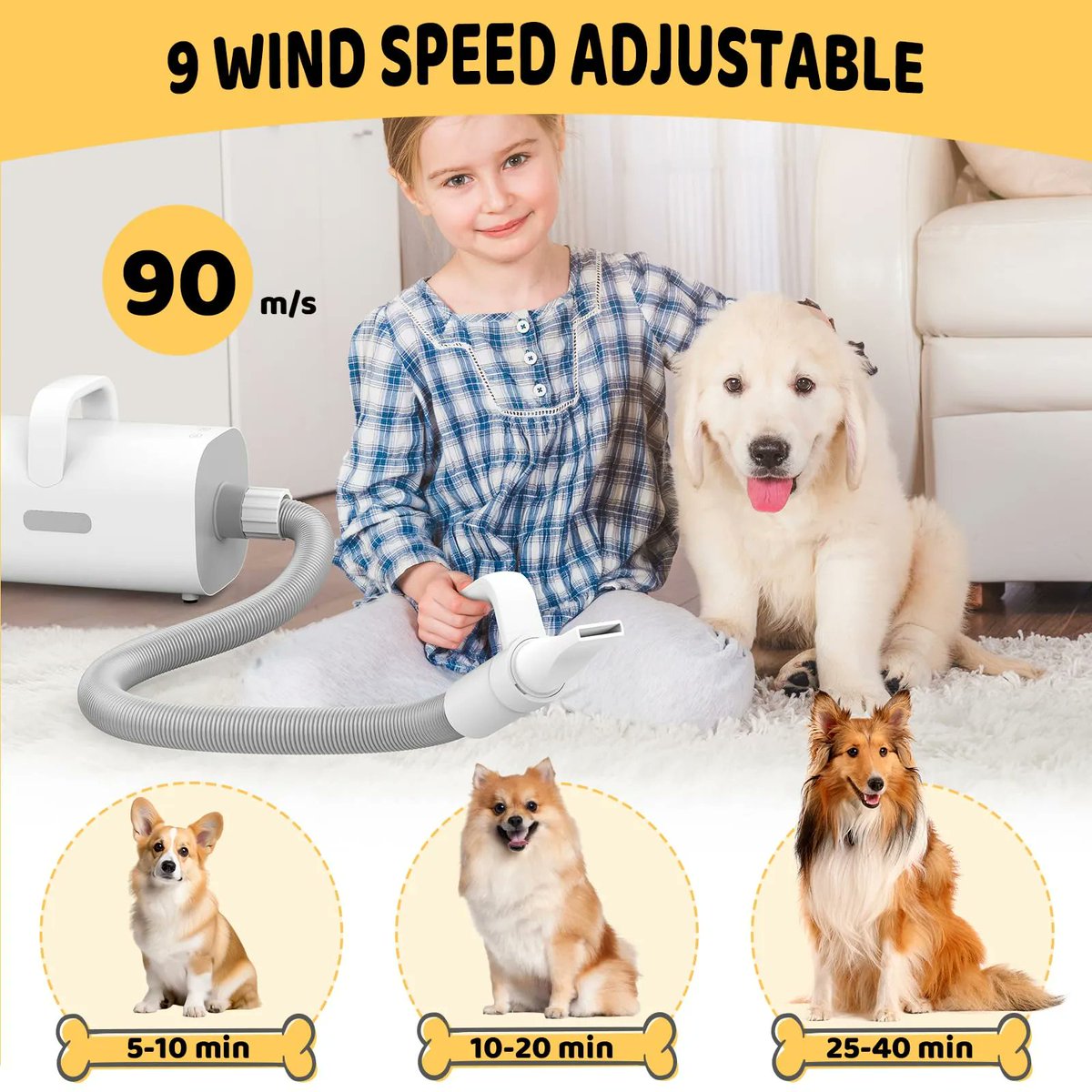 nahidofficial58's tweet photo. Dry pets faster &amp; smoother with the 4-in-1 Smart Pet Hair Dryer 🐶🐱 90ms high speed air, adjustable temp &amp; negative ions!
Free shipping in Europe! 
🛒 https://t.co/0hVmrjafkF
#TradyShop #PetDryer #DogGrooming #CatCare #PetGadgets #QuietDryer https://t.co/uPJDOXccxM