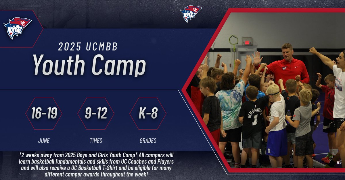 UC's 2025 Boy's and Girl's Youth Camp is just two weeks away!!

Click the link below to sign up! June 16th-19th! 9 AM-12 PM, Boys &amp; Girls grades K-8, $65 per camper (Discounts for siblings!)  

Sign Up Here: forms.gle/fmAvniumvnL5NM…