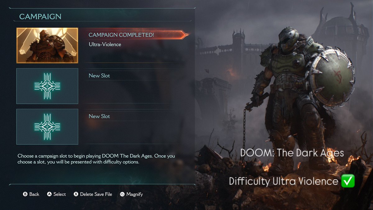 SkyHighLowFly's tweet image. Finished the campaign on Ultra Violence, I usually only play multiplayer games, but damn, haven’t had this much fun since DOOM 2016 playing a single player campaign. Rip and tear, it is done 🎀💅 #doom #doomthedarkages @DOOM @bethesda @idSoftware