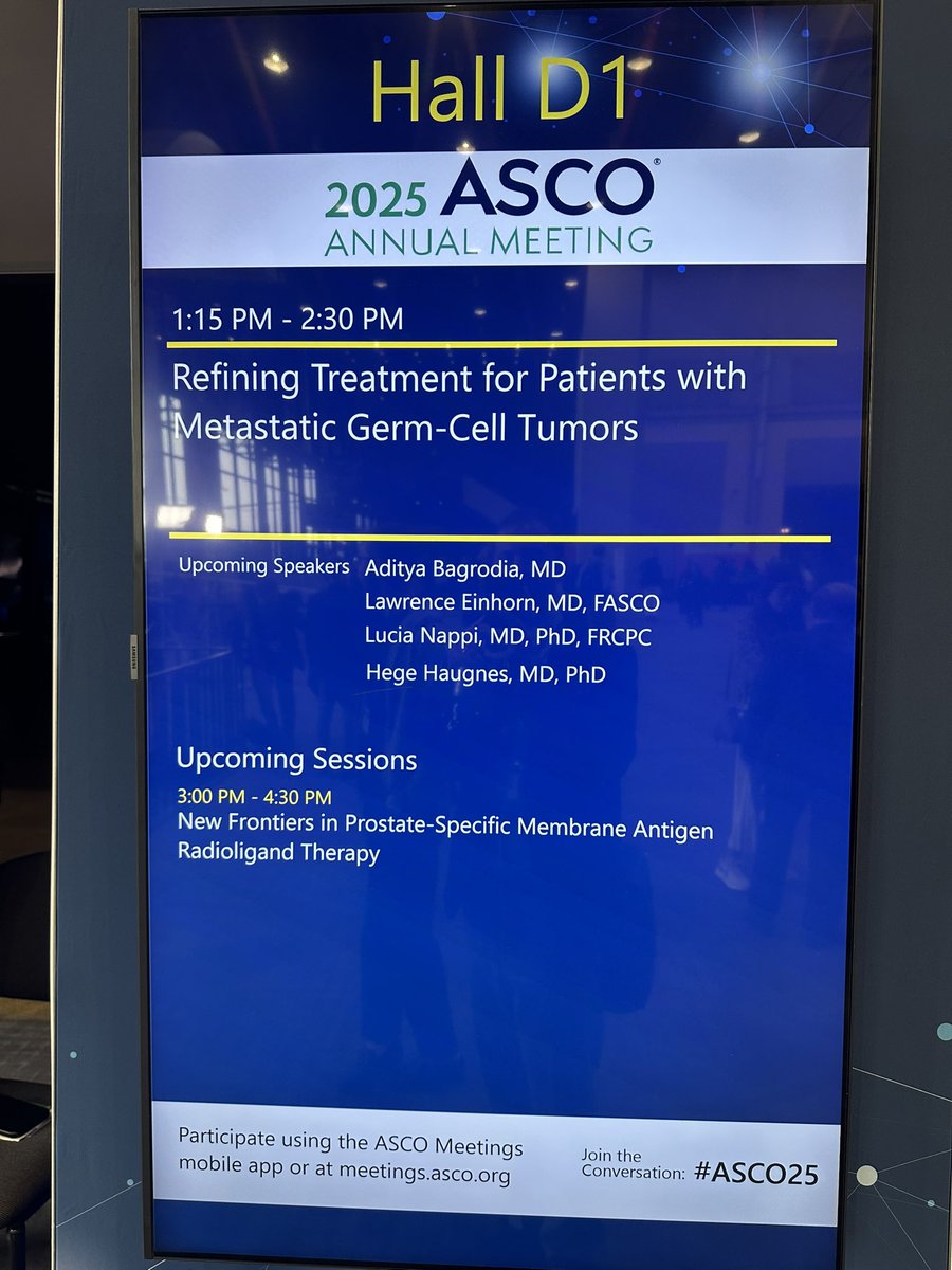 Nabil Adra (@nabiladra) on Twitter photo Starting soon! Promises to be a great session on Refining Management in Germ Cell Tumors <a href="/IUCancerCenter/">IU Simon Comprehensive Cancer Center</a> <a href="/IUHemOnc/">Indiana University Hematology/Oncology Fellowship</a> #ASCO25 Starting soon! Promises to be a great session on Refining Management in Germ Cell Tumors <a href="/IUCancerCenter/">IU Simon Comprehensive Cancer Center</a> <a href="/IUHemOnc/">Indiana University Hematology/Oncology Fellowship</a> #ASCO25