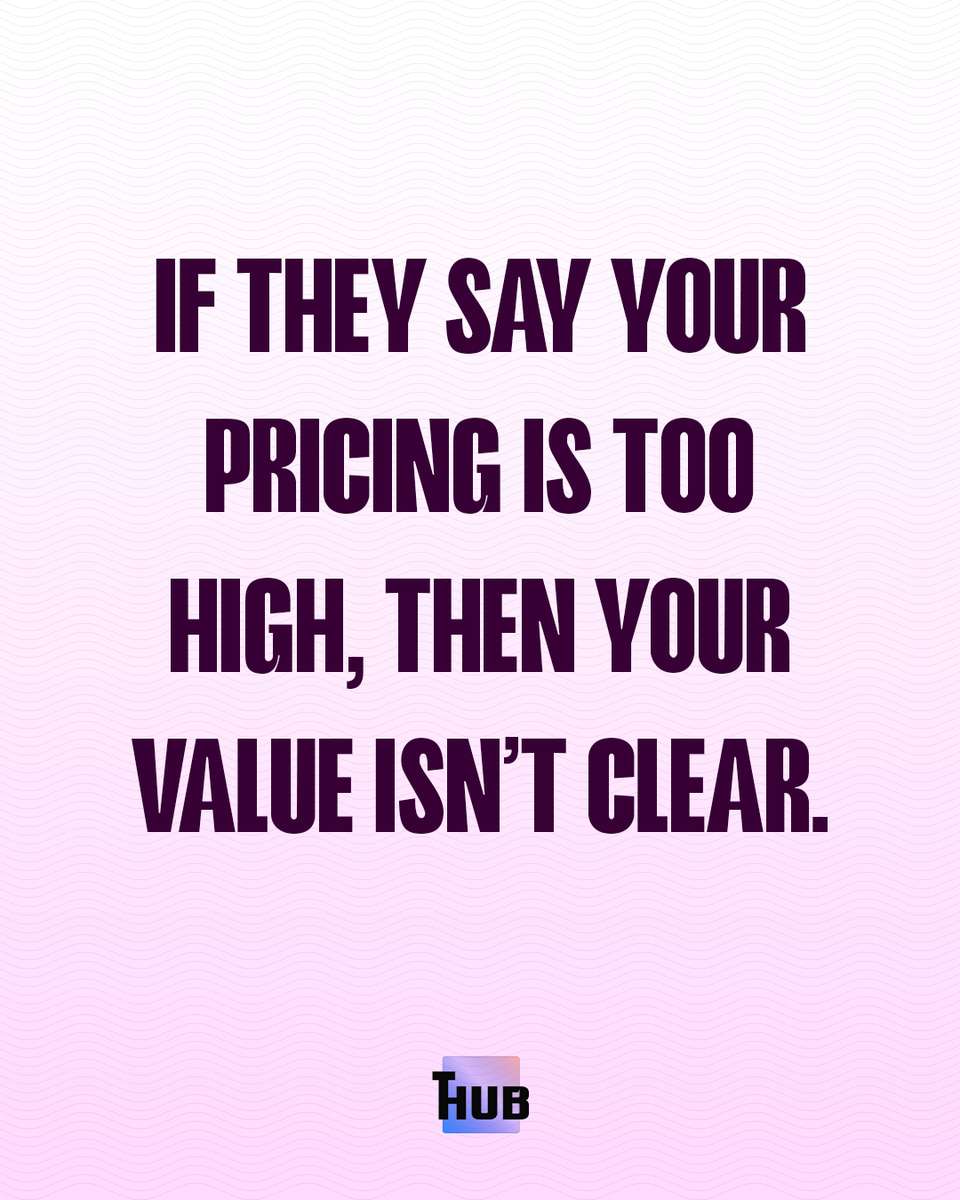 techhubsquare's tweet photo. “If they say your price is too high, maybe your value isn’t loud enough yet.”

Focus less on lowering the price, and more on raising the perception. When your impact is clear, people will pay what it’s worth.
#Entrepreneurs  #MondayMotivation #SaaS 
#SaaSGrowth https://t.co/OXNLD1apBR