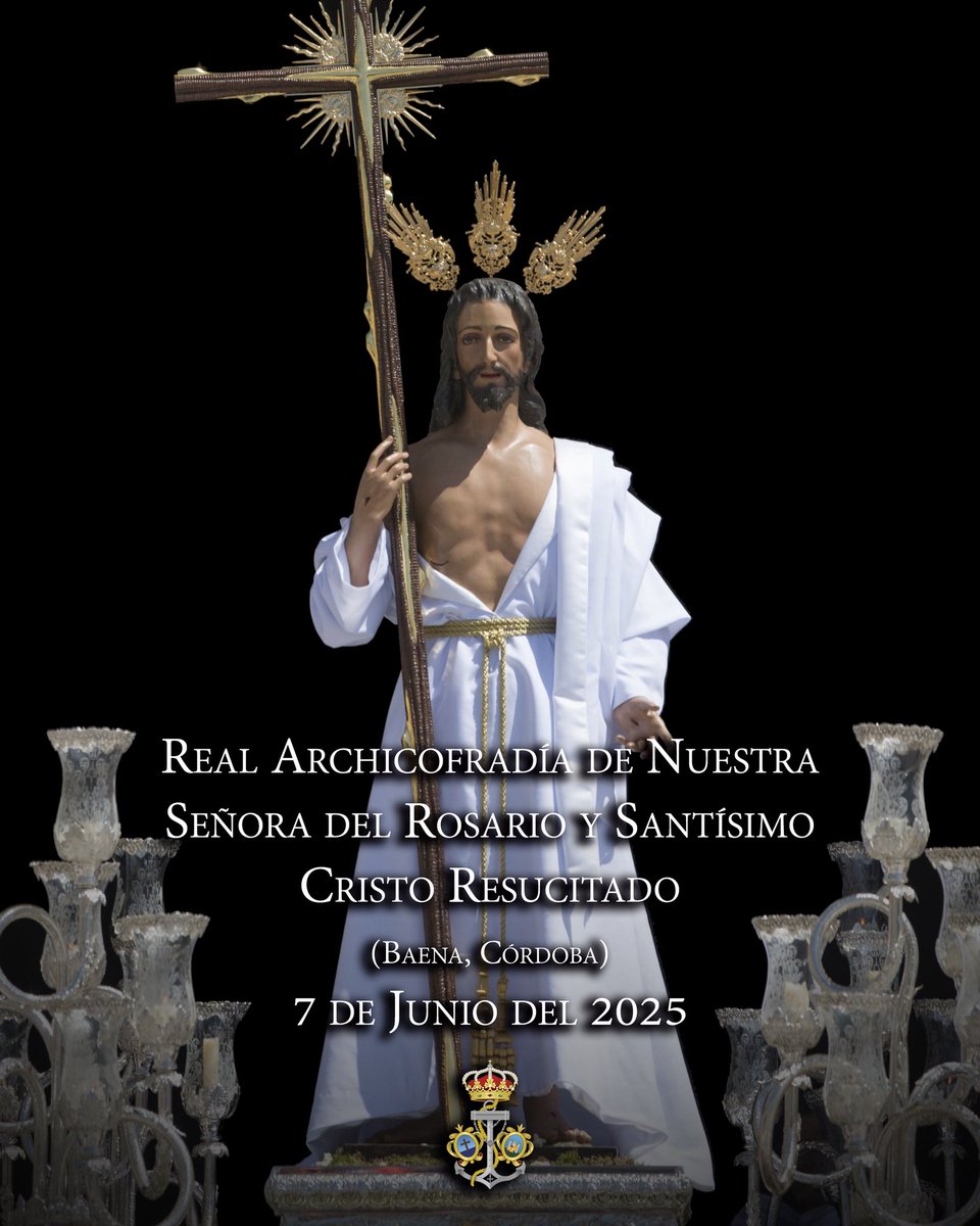 📣 El próximo Sábado 7 de Junio pondremos nuestros sones tras el Stmo. Cristo Resucitado de Baena (Córdoba) en su salida extraordinaria con motivo del Centenario de la Hermandad del Resucitado.

📍Parroquia de Ntra. Sra. de Guadalupe.

🕒 21:00h.

#SuenaRosario