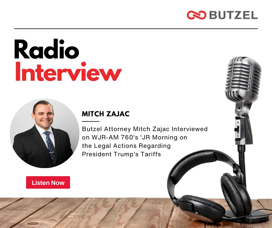 Butzel attorney <a href="/MitchZajac/">Mitchell Zajac</a> talks with Chris and Jamie on <a href="/wjrradio/">WJR 760am</a> 'JR Morning about courts being divided on whether to block tariffs enacted by emergency law that is creating uncertainty for businesses being strained by tariff changes. butzel.com/news-butzel-at…