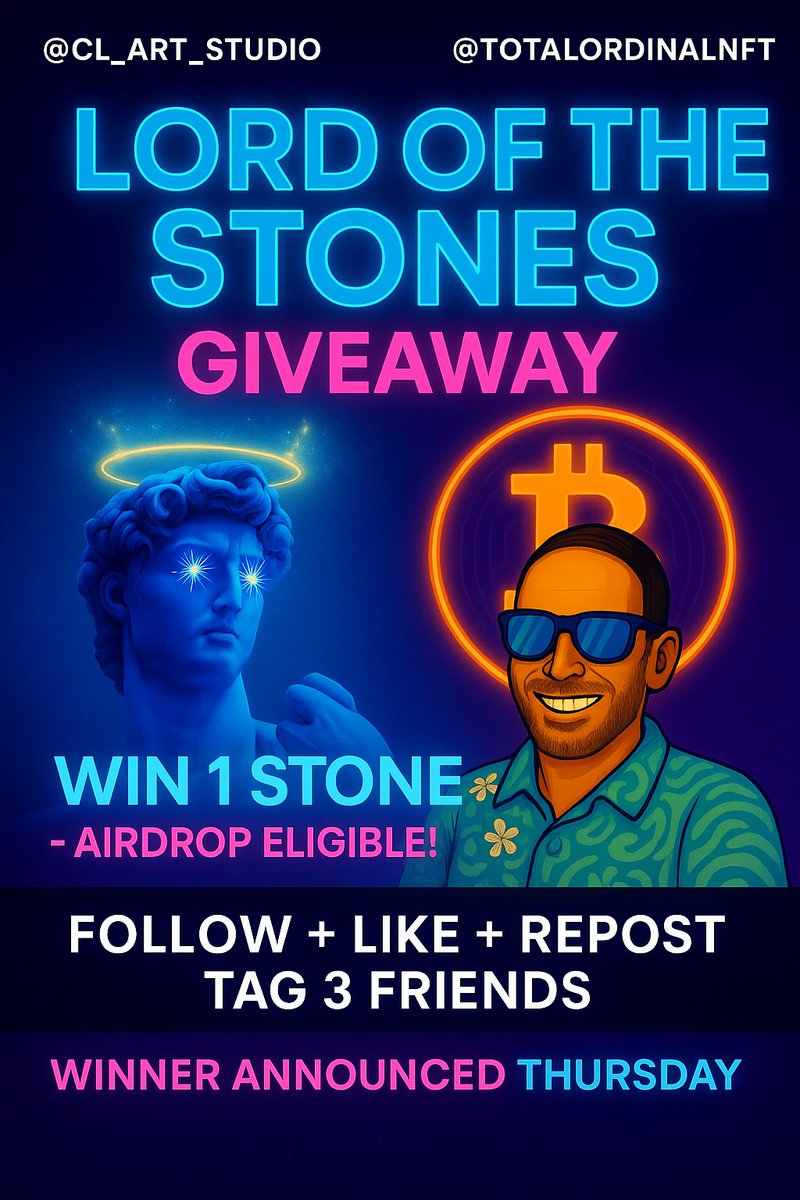 💎 LORD OF THE STONES by <a href="/cl_art_studio/">CL Art Studio</a> — the time for the airdrop has come!

This is not just art — it’s history written on Bitcoin! 🪙🔥

A fusion of Ordinals, Runes, and art — and it’s about to reward its holders in an epic way.
To celebrate this spectacular moment, we're