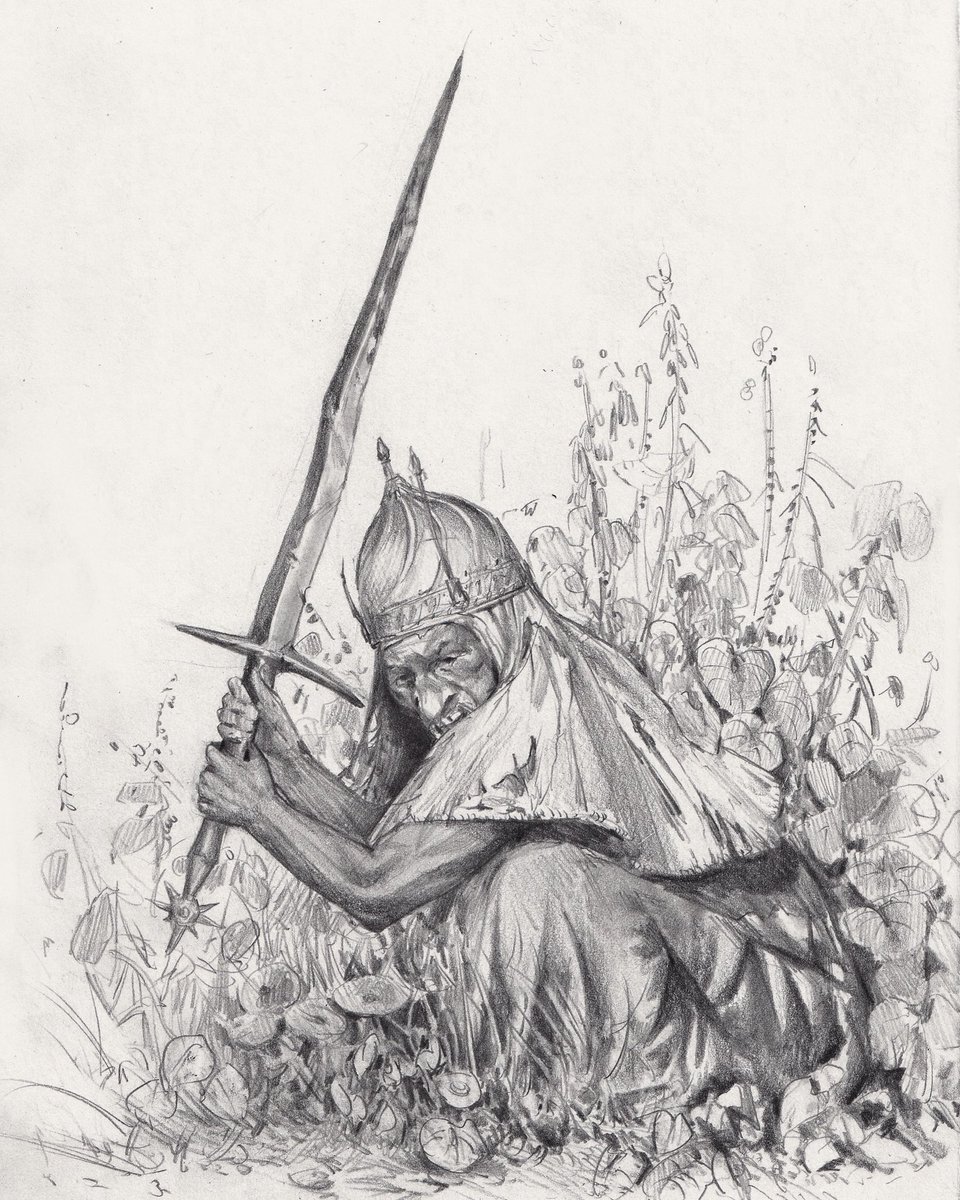 jesserintaylor1's tweet image. Another drawing for the artbook. I’m trying not to show a lot of the new images that will be in the book but I’ll share a few, like this one!
He’s going in for an ambush or something
Graphite on paper