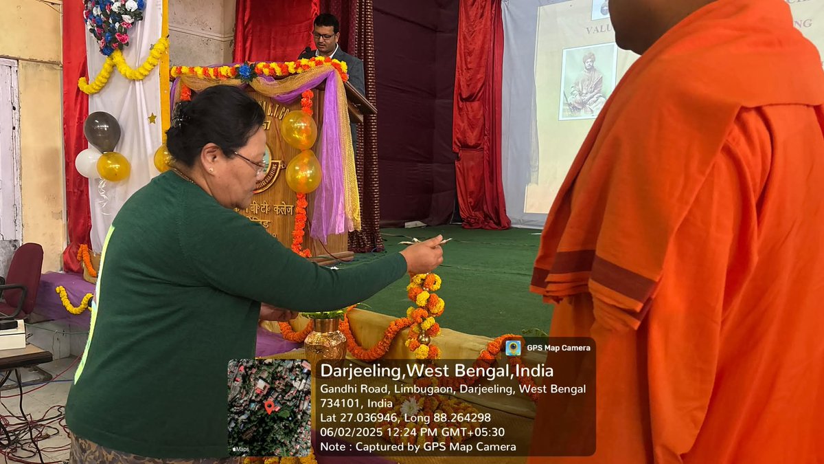SRBT_College's tweet photo. 'The Vivekananda Sammelan on  Value Education' was held on June 2, 2025, in the College Auditorium. The convention was jointly organized by Ramakrishna Mission Vidyamandira, Belur Math, Ramakrishna Mission Vidyamandira Alumni Association, &amp; S.R.B.T. College, Darjeeling. https://t.co/1z5aMumaKo