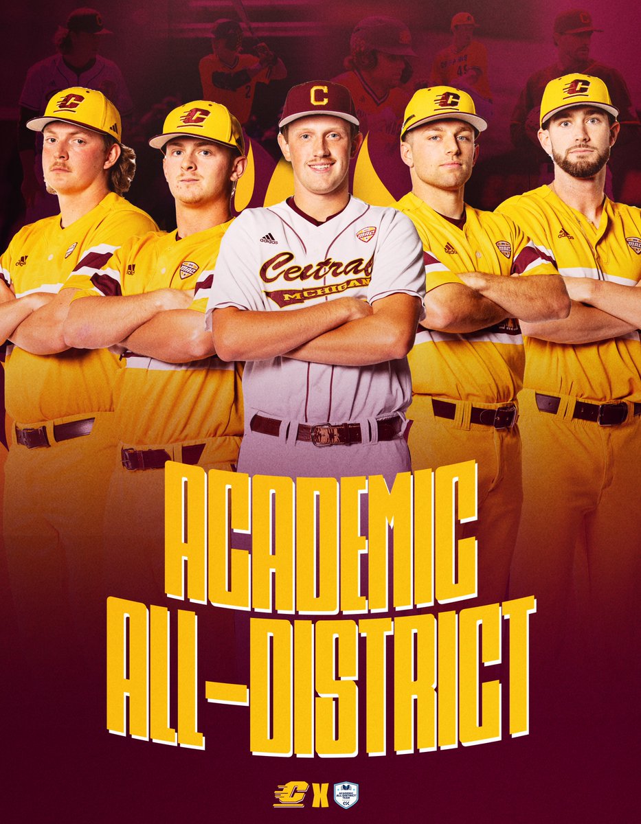 CMUBaseball's tweet photo. Studs on the field. Studs in the classroom. 😤

5️⃣ CSC Academic All-District honorees for the Chippewas!

#FireUpChips🔥⬆️⚾️ https://t.co/TXB7tbkBn0