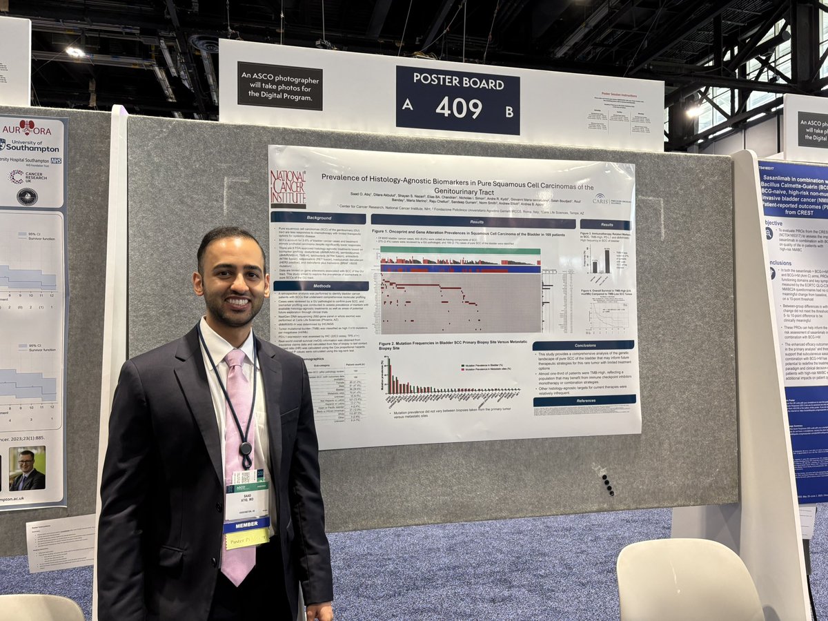 Andrea Apolo, M.D. (@apolo_andrea) on Twitter photo Very proud of our own <a href="/SaadAtiq24/">Saad Atiq</a> <a href="/theNCI/">National Cancer Institute</a> senior fellow presenting data on the Prevalence of Histology-Agnostic Biomarkers in Pure Squamous Cell Carcinomas of the #Bladder showing 1/3 of patients with TMB-High <a href="/ASCO/">ASCO</a> #ASCO25 <a href="/carisls/">Caris Life Sciences</a> Very proud of our own <a href="/SaadAtiq24/">Saad Atiq</a> <a href="/theNCI/">National Cancer Institute</a> senior fellow presenting data on the Prevalence of Histology-Agnostic Biomarkers in Pure Squamous Cell Carcinomas of the #Bladder showing 1/3 of patients with TMB-High <a href="/ASCO/">ASCO</a> #ASCO25 <a href="/carisls/">Caris Life Sciences</a>