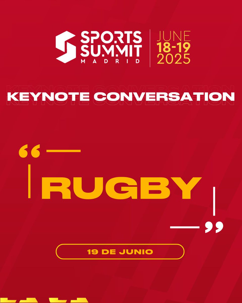 US🏉🌍 Rugby takes the field at #SSM25!
We’ll explore its global momentum, rising popularity, and the key role of the Rugby World Cup. What’s next for the sport? Join us June 18–19 at IFEMA Madrid and find out in our dedicated keynote with international leaders. #SSM25 #Rugby