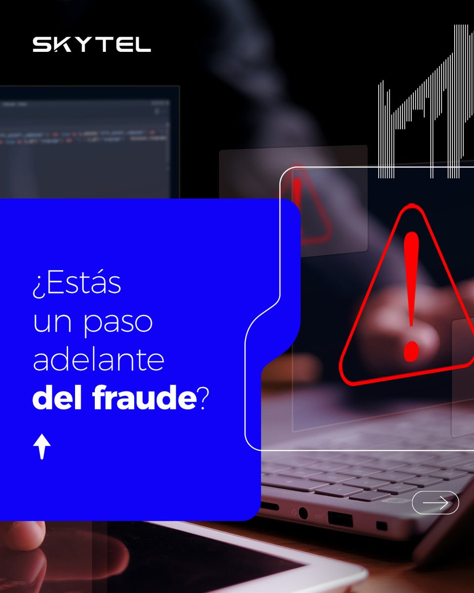 skytelgroup's tweet photo. La sofisticación del fraude digital obliga a enfocarnos en soluciones proactivas. Skytel despliega inteligencia artificial 🤖 y monitoreo constante para identificar intentos de fraude en tiempo real. Fortalecemos la confianza de tu operación financiera 🔐 https://t.co/rtcYXDb6Kl