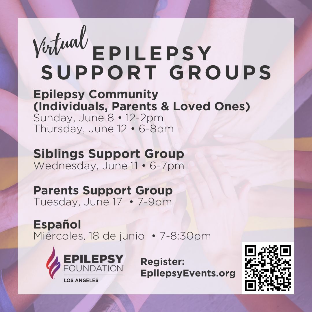 You are not alone in your journey. Check out our virtual support groups happening in June and get connected today.

Join us at EpilepsyEvents.org 💜
