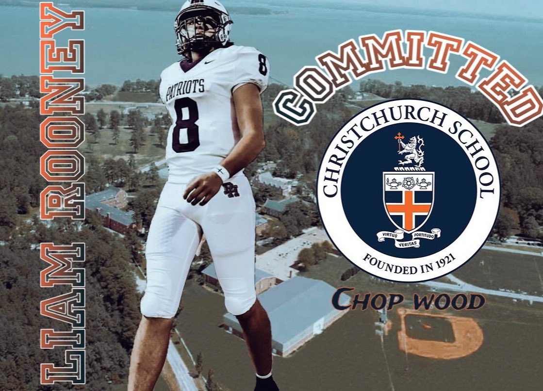 LiamRooney2027's tweet photo. I’m excited to announce that I’ll be  transferring to Christchurch School and reclassing to the Class of 2027. Grateful for the opportunity to grow as a student-athlete and take on new challenges both on and off the field. @CoachJorgs https://t.co/4CsgdcbBaA