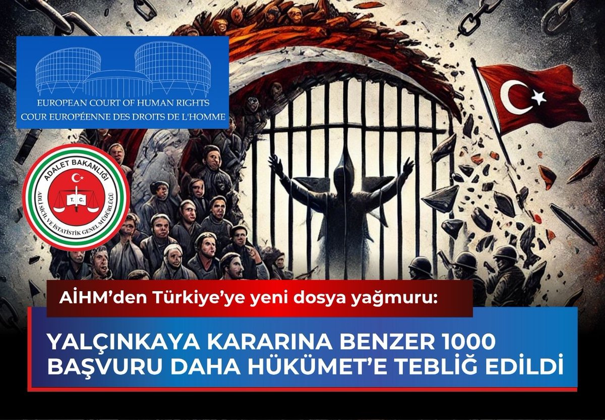 AİHM’den Türkiye’ye yeni dosya yağmuru: Yalçınkaya kararına benzer 1000 hak ihlali başvurusu daha hükümet’e tebliğ edildi
boldmedya.com/2025/06/02/aih…