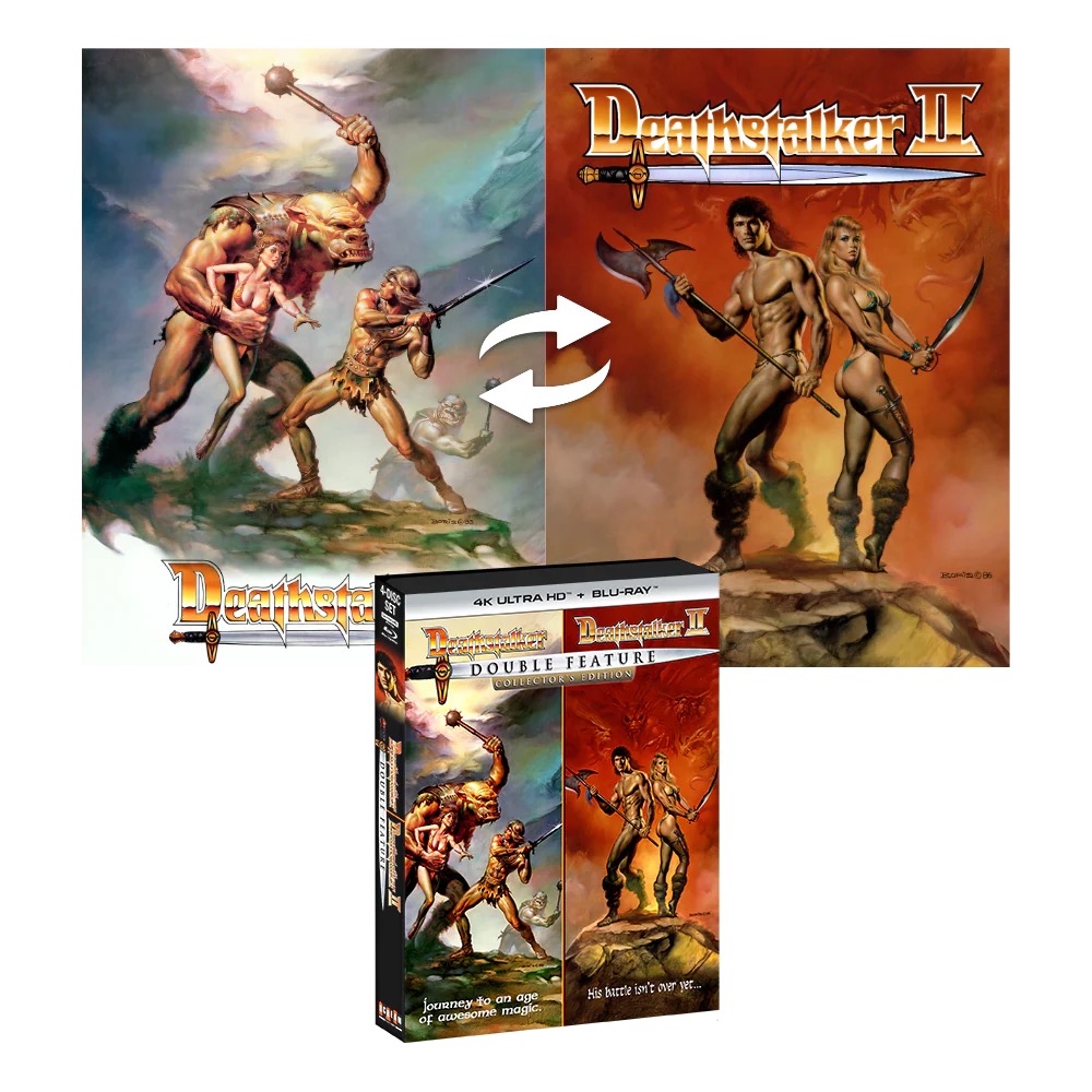 disc_connected's tweet photo. ***ANNOUNCEMENT***
Coming on August 26th on #4K/Blu-ray in the US from @Shout_Studios: #Deathstalker/#Deathstalker2 #DoubleFeature (1983/1987)!
Special Offer: Order from https://t.co/Po33uihTsv and get an EXCLUSIVE 18” x 24” double-sided poster, featuring the original theatrical artwork for both films, one on each side, only available while supplies last!
Deathstalker tells the tale of a mighty warrior (Richard Hill) tasked to battle the dark forces within a fantastic kingdom. Embarking on a journey to a brutally challenging tournament, Deathstalker seeks its magnificent spoils: the throne of the wicked wizard Munkar, an unstoppable mystical power, and the love of the beautiful Princess Codille (Barbi Benton). But first, Deathstalker must prove himself worthy of his legacy ... with danger and treachery lurking at every turn.
In Deathstalker II, the legendary swordsman (John Terlesky) finds his battle isn't over yet as he must save the kingdom from the iron grip of the tyrannical Jarek and the seductive Sultana. Together they have ruled the land by creating an evil doppelganger of the lovely Princess Evie (Monique Gabrielle). Enlisted into the service of the real Princess Evie, our courageous hero must now return her to her rightful place of power ... but can even the dynamic Deathstalker defeat Jarek?
Limited edition slipcover with first pressing.
Bonus Features for UHD/Blu-ray
DISC ONE: DEATHSTALKER (1983 – 4K UHD):
NEW 4K Restoration From The Interpositive
Presented In Dolby Vision (HDR-10 Compatible)
Audio: DTS-HD Master Audio 2.0
Audio Commentary With Producer/Director John Sbardellati, Special Make-Up Effects Artist John Carl Buechler, And Actor Richard Brooker
DISC TWO: DEATHSTALKER (1983 – BLU-RAY):
NEW 4K Restoration From The Interpositive
Audio: DTS-HD Master Audio 2.0
Commentary With Producer/Director John Sbardellati, Special Make-Up Effects Artist John Carl Buechler, And Actor Richard Brooker
Photo Gallery
Theatrical Trailer
DISC THREE: DEATHSTALKER II (1988 – 4K UHD):
NEW 4K Restoration From The Interpositive
Presented In Dolby Vision (HDR-10 Compatible)
Audio: DTS-HD Master Audio 2.0
Commentary With Jim Wynorski And Actors John Terlesky And Toni Naples
DISC FOUR: DEATHSTALKER II (1988 – BLU-RAY):
NEW 4K Restoration From The Interpositive
Audio: DTS-HD Master Audio 2.0
Audio Commentary With Jim Wynorski And Actors John Terlesky And Toni Naples
Theatrical Trailer
https://t.co/82dPCU5FRO
#BluRay #PhysicalMedia #BluRays #BoutiqueBluRay #CultMovies #DiscConnected #ShoutStudios #ScreamFactory #JimWynorski #RestoreTheWynorskiverse