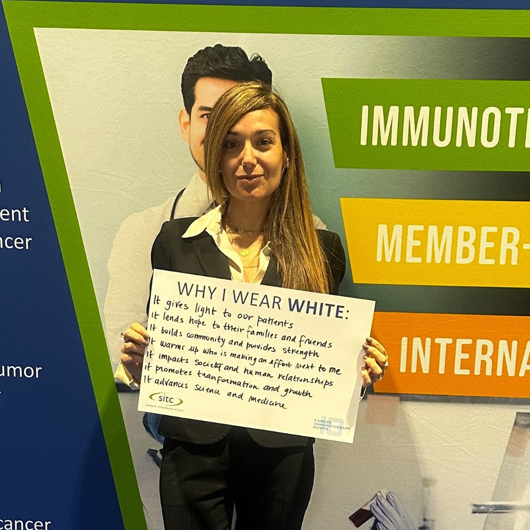 Society for Immunotherapy of Cancer (@sitcancer) on Twitter photo SITC's newly-elected At-Large Director, Tina Cascone of <a href="/MDAndersonNews/">MD Anderson Cancer Center</a> visited the booth to share why she proudly wears white. #Immune2Cancer #cancerIO SITC's newly-elected At-Large Director, Tina Cascone of <a href="/MDAndersonNews/">MD Anderson Cancer Center</a> visited the booth to share why she proudly wears white. #Immune2Cancer #cancerIO
