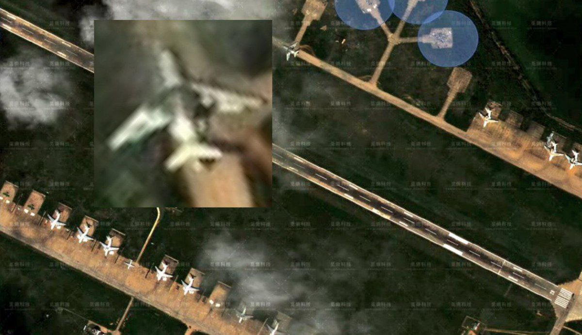 ❗️The first satellite image of 🇷🇺Ivanovo airfield, published by OSINT researcher Hurin.

At least one A-50 early warning and control aircraft is reported to have been destroyed/damaged.