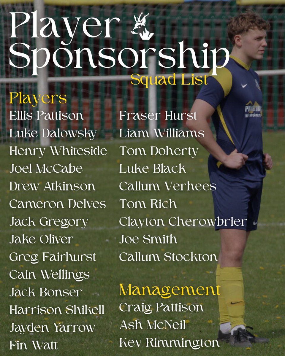 Hatfield_TownFC's tweet image. 2025/26 Player Sponsorship! As the new season is approaching we’re now in search of player sponsors! 🔵🟡

Please get in touch with any of our social media pages or message your player for further info! 🦌