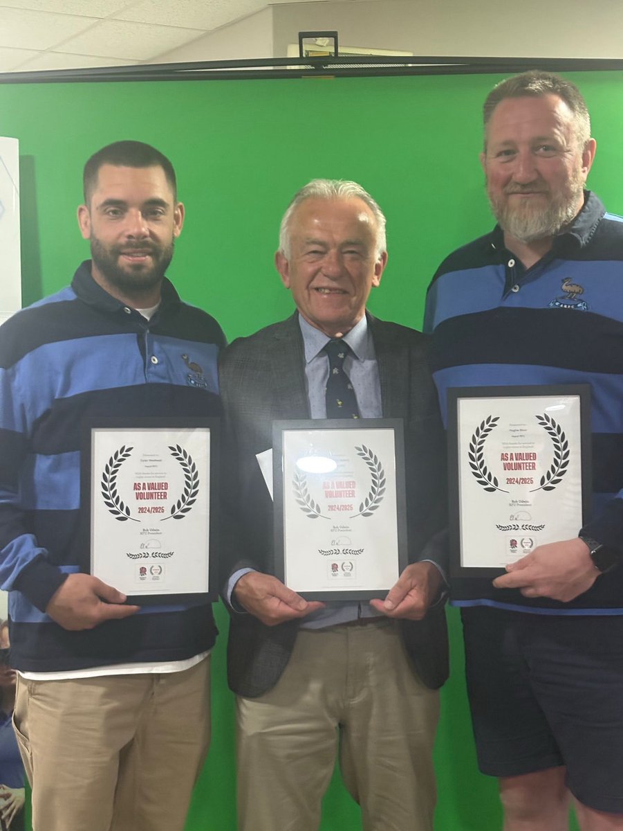 Congratulations to club president Malc Holland, 1st xv player, Club secretary and under 13’s coach Jake Greenhalgh, And 1st xv player, under 12’s coach and all round club legend Hughie Bloor on collecting the RFU Lancashire rugby club volunteer awards 👏  great work fellas 💙