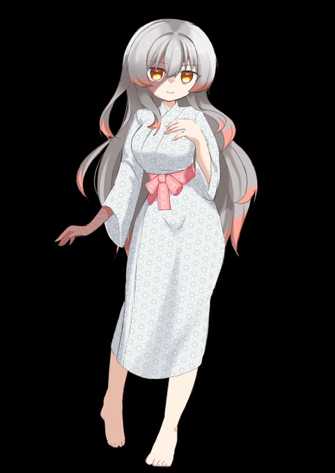 温泉浴衣の緋色 