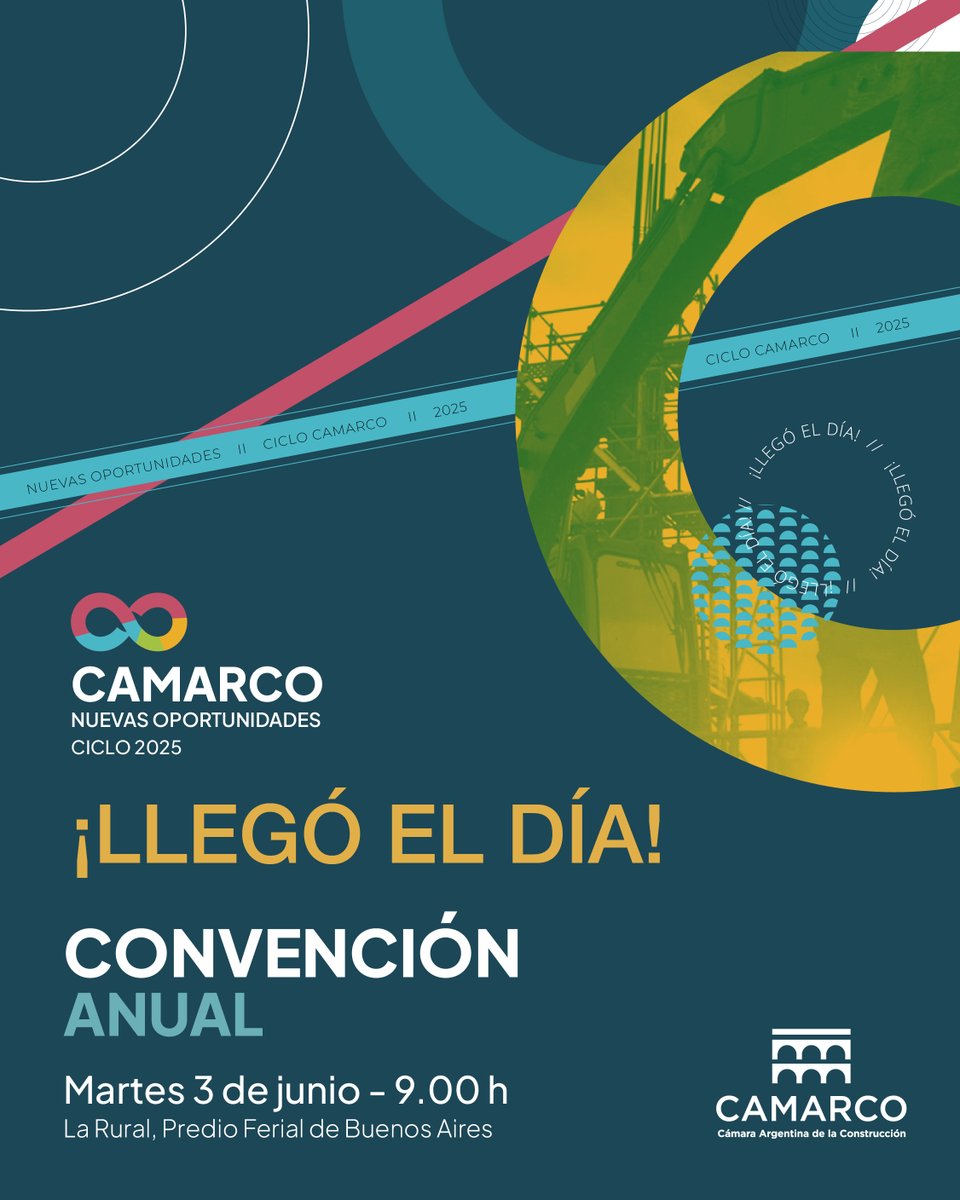 CamarcoArg's tweet photo. 🏗️ El evento que convoca a toda la industria se pone en marcha. Hoy analizamos el presente y el futuro de la construcción ante las nuevas oportunidades.

👉 Seguí el evento en vivo: https://t.co/KhSmKyCk8P

#CicloCAMARCO2025
#NuevasOportunidades
#CicloCAMARCO
#ConvenciónAnual https://t.co/TkiVRv9syo