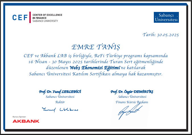 Emre💿🦣🧱 (@mr_karahanl) on Twitter photo Akbank (<a href="/Akbank/">Akbank</a>) LAB, Prof. Dr. Özgür Demirtaş (<a href="/ProfDemirtas/">Özgür Demirtaş</a>)'ın kurucu başkanlığını yürüttüğü <a href="/sabanciu/">Sabancı Üniversitesi</a> Üniversitesi <a href="/CEFAcademy/">CEFacademy</a> ve <a href="/refi_turkiye/">ReFi Türkiye</a> iş birliğiyle hayata geçirilen bu değerli programda yer almak, Web3 dünyasına daha derinlemesine bakmamı ve finansal dönüşümü Akbank (<a href="/Akbank/">Akbank</a>) LAB, Prof. Dr. Özgür Demirtaş (<a href="/ProfDemirtas/">Özgür Demirtaş</a>)'ın kurucu başkanlığını yürüttüğü <a href="/sabanciu/">Sabancı Üniversitesi</a> Üniversitesi <a href="/CEFAcademy/">CEFacademy</a> ve <a href="/refi_turkiye/">ReFi Türkiye</a> iş birliğiyle hayata geçirilen bu değerli programda yer almak, Web3 dünyasına daha derinlemesine bakmamı ve finansal dönüşümü