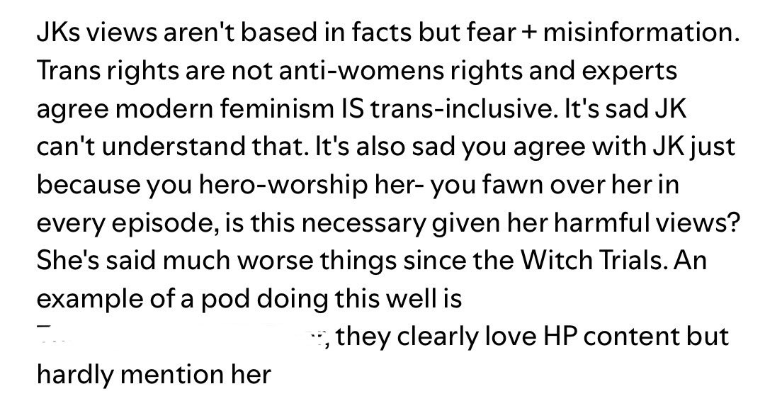 LindsayMLand's tweet image. We will never be a podcast that is too afraid or too obnoxious not to mention @jk_rowling Go listen to something else if you don’t like it.