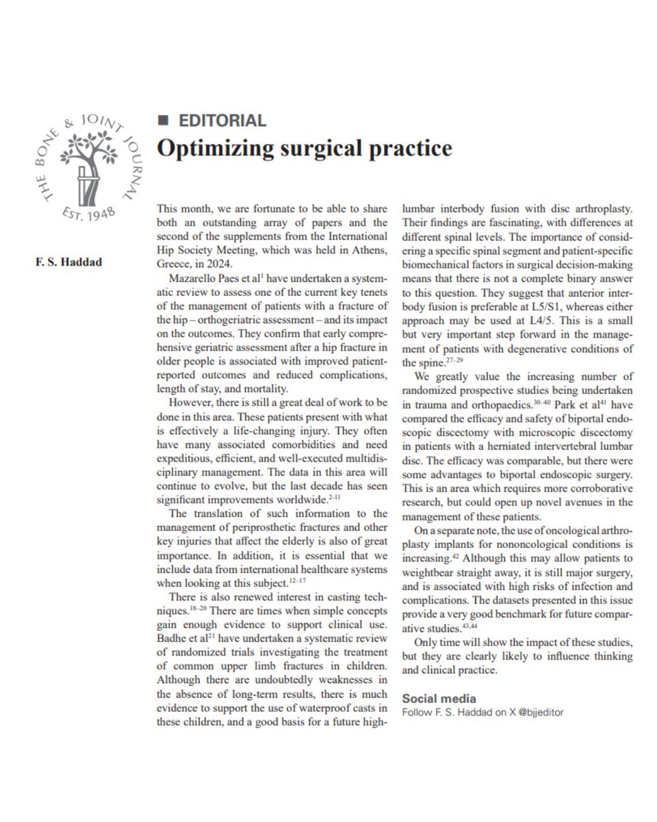 The Bone & Joint Journal (@bonejointj) on Twitter photo Only time will show the impact of these studies, but they are clearly likely to influence thinking and clinical practice.
#Surgery #Orthopedics #Surgeons #BJJ <a href="/bjjeditor/">Prof Fares Haddad</a>
ow.ly/LUOo50W2qs5 Only time will show the impact of these studies, but they are clearly likely to influence thinking and clinical practice.
#Surgery #Orthopedics #Surgeons #BJJ <a href="/bjjeditor/">Prof Fares Haddad</a>
ow.ly/LUOo50W2qs5