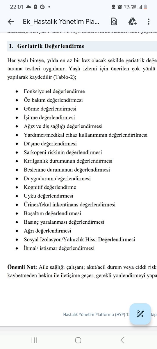 canemom5's tweet photo. @IsahedA @RTErdogan @tcbestepe @saglikbakanligi @halksagligigm HYP yapan hekimlerin bile yapmakta zorlandığı ve dışarıda bırakılan yaşlı izlemi Aile Sağlığı Ebe, Hemşireleri için tanımlanmış. Yönergeler  iyi niyetli hazırlanmamış.  Hekimin Hyp yapmıyorsa ,sen bunları yap,katsayısını normale getir,maaşını tam al demek istiyorlar https://t.co/ucRH1b4eL7