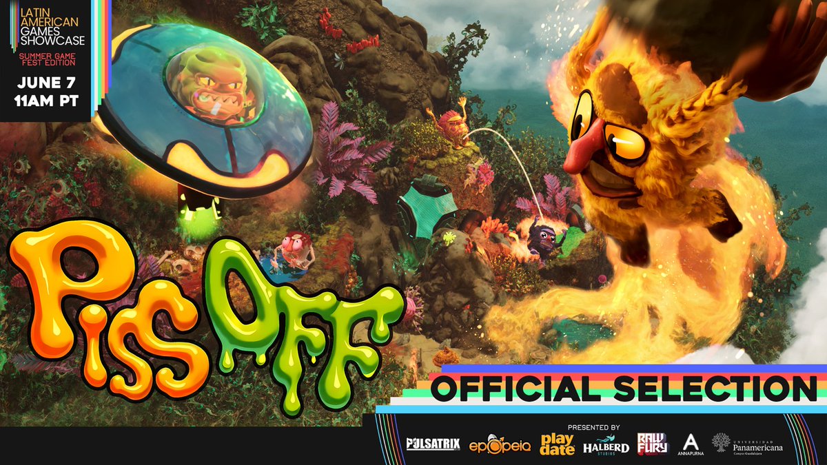 EmmaCrispi's tweet photo. Piss Off has been officially selected for this year’s Latin American Games Showcase, in partnership with Summer Game Fest!
Catch the exclusive new trailer on June 7th at 11am PT / 3pm ARG.
More info on my socials and @LAGShowcase 🎮💥
https://t.co/bNTYlpNInt
#LAGS2025 #pissoff https://t.co/7GzRGMewoS