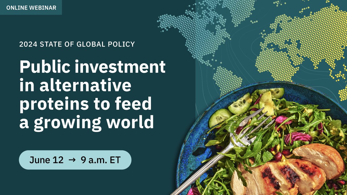 🌍 Join us June 12 for a live webinar on the 2024 State of Global Policy for alt proteins! Explore:
🔎 Key wins + challenges
💰 Public investment trends
🌱 Policy actions for a sustainable future
🎤 Live Q&amp;A w/ GFI experts from 6 regions
✅ Register: bit.ly/43pWFBq