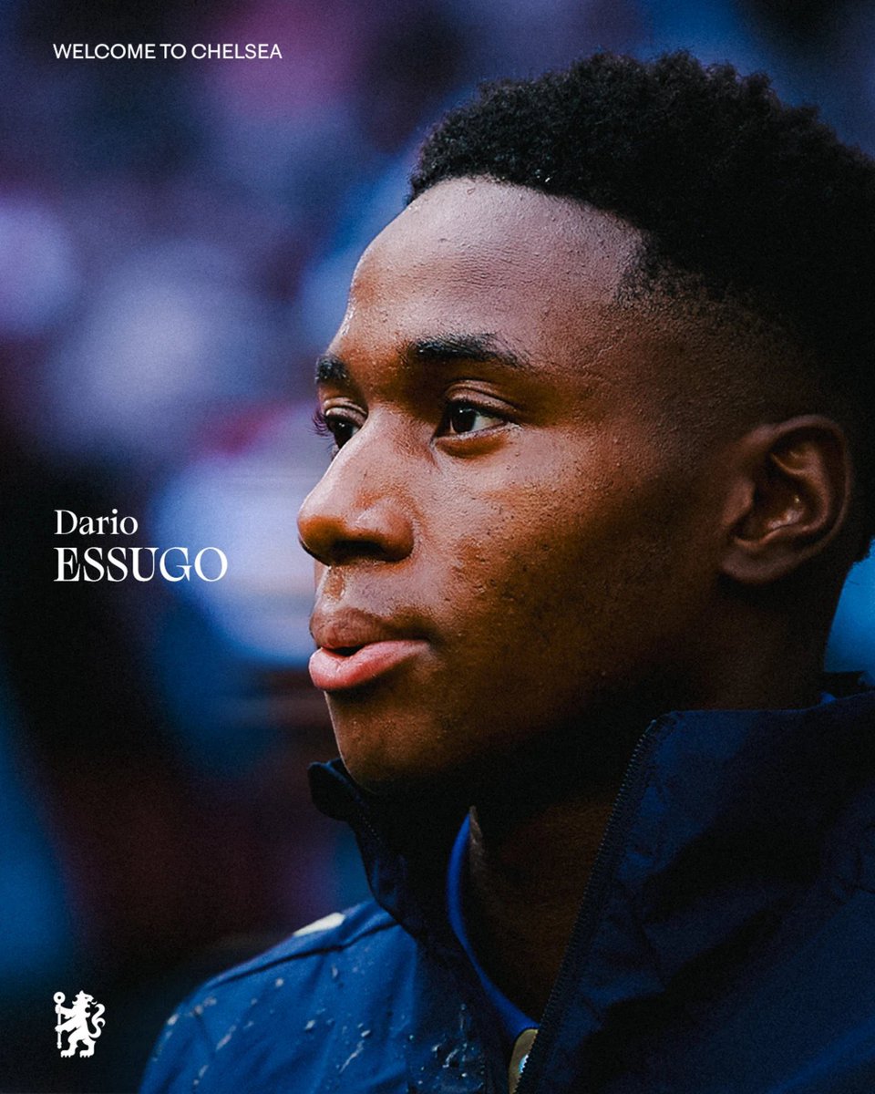 🚨🔵 Official, confirmed. Dario Essugo joins Chelsea with immediate effect from Sporting for €22.3m transfer fee.

Deal sealed in March and now announced for the Portuguese midfielder.

Contract valid until June 2033.